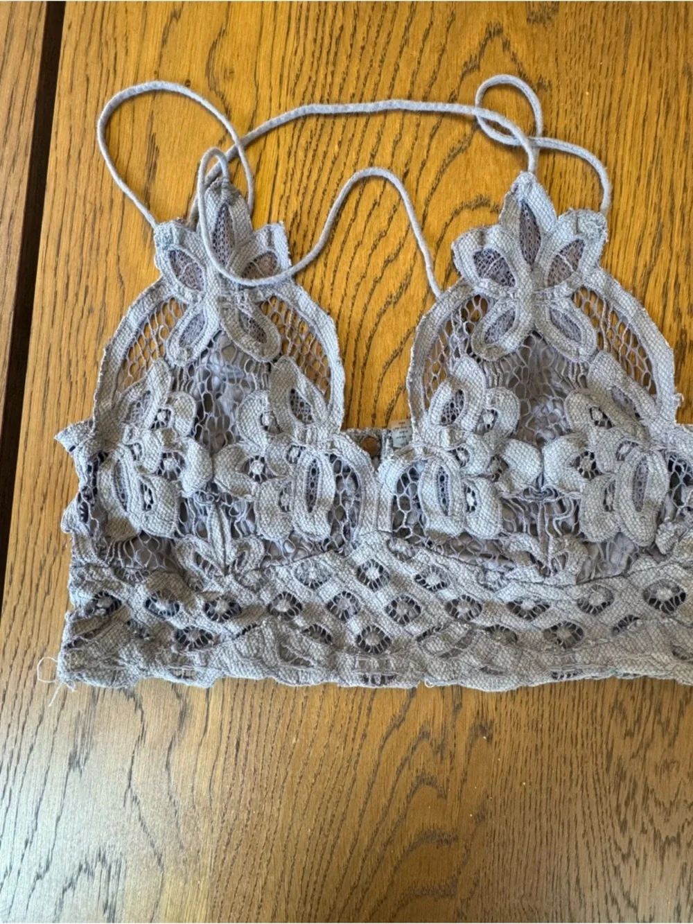 Free‎ People One FP ONE Lace Bralette Set - Cream Lavender Lace Appliqué Crop S